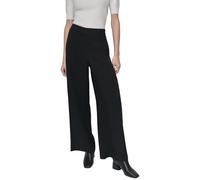 DKNY Women's Pull On Wide Leg Twill Pant, Black, S