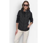 DKNY Women's Quilted Mix Media Mid Layer Jacket Black | Size: Large DKNY Black L