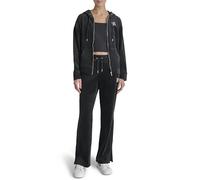 DKNY Women's Rhinestone Logo Full Zip Hoodie Jacket, black, L