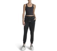DKNY Women's Rhstn Logo Jogger, Black, Small, Black, S
