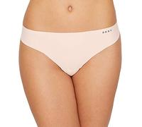 DKNY Women's Seamless Litewear Cut Anywhere Thong Panty, Vanilla/Graphite, S