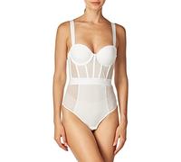 DKNY Women's Sheers Strapless Bodysuit Shapewear, Dark White, 36B