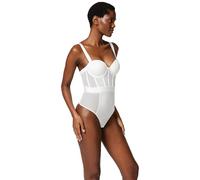 DKNY Women's Sheers Strapless Bodysuit Shapewear, White, 36C