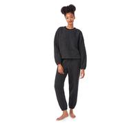 DKNY Women's SHERPA FLEECE LONG SLEEVE TOP & JOGGER SET in Grey | Size: Medium DKNY Grey M