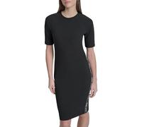 DKNY Womens Side Taping Short Sleeve Casual Dress, Black, XXS UK