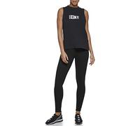 DKNY Women's Sleeveless Active Tank Top, Black, S