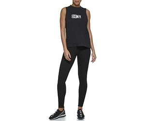 DKNY Women's Sleeveless Active Tank Top, Black, S