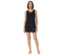DKNY Women's Sleeveless crew tank & short boxer pyjama set in black | Size: Medium DKNY Black M