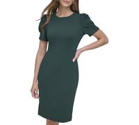 DKNY Women's Sleeveless V-Neck Dress, Pine, 12