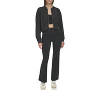 DKNY Women's Snake Jaquard Full Zip Hoodie Hooded Sweatshirt, Black, M