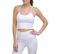 DKNY Women's Sports Bra Shirt, White, M