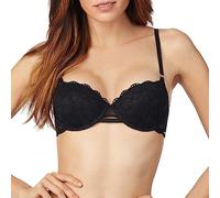 DKNY Women's Superior Scalloped Lace Balconette Bra, Line Cups, Black, 34DD