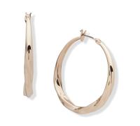 DKNY Medium Twist Hoop Earrings - Elegant Hoop Earrings for Women - Beautiful Women's Jewelry - Gold, One Size, Gold, No Gemstone