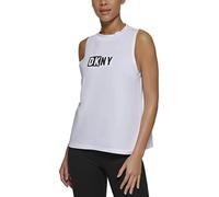 DKNY Women's Two Tone Split Logo Top