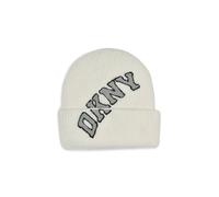 DKNY Women's Varsity Knit Logo Beanie Hat Ivory White DKNY Ivory One Size