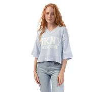 DKNY Women's Varsity Knitted Logo Sweatshirt - Purple - S - Purple - 100% Cotton