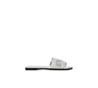 DKNY Women's Wren Flat Slip On Slide Sandals Silver Metallic | Size: 6 DKNY Silver 6