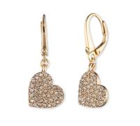 DKNY Yellow Gold Heart Cubic Zirconia Drop Earrings