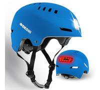 DKONI Bike Helmet with LED Lights Bicycle Helmets Commuter Cycling Helmet USB Rechargeable Front & Back LED Light Helmet for Adult Men Women (Blue, S: 18.9″-21.5″(48-55cm))