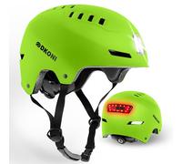 DKONI Bike Helmet with LED Lights Bicycle Helmets Commuter Cycling Helmet USB Rechargeable Front & Back LED Light Helmet for Adult Men Women (Lemon Yellow, M: 21.2″-22.5″(54-58cm))