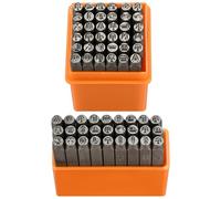 DkOvn 64pcs Metal Stamping Kit, 3mm/6mm Number and Letter Stamp Set, Include Artistic Font Uppercase, Lowercase Letter, Number Punch and Heart Design Stamp(64pcs 3mm)