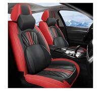 DKPMWD Car Seat Covers Full Set Artificial Leather Universal Car Seat Cover For Mercedes A-Class W168 W169 W176 W177 A-Klasse A200 A220 A250 Car Seat Protectors(Red,LUXUry)