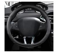DKPMWD Car Steering Wheel Cover For Peugeot 208 2012 2013 2014 2015 2016 2017 2018 Car Steering Wheel Cover Carbon Fibre + PU Leather Auto Accessories Interior Wheel Sleeve Protector(Black)