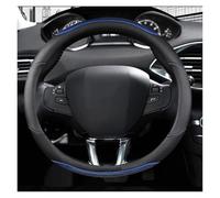 DKPMWD Car Steering Wheel Cover For Peugeot 208 2012 2013 2014 2015 2016 2017 2018 Car Steering Wheel Cover Carbon Fibre + PU Leather Auto Accessories Interior Wheel Sleeve Protector(Blue)