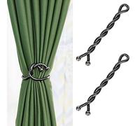DKRAHRJJ Curtain Tiebacks, 2Pcs Random Twist Tie Bacdiyain Rope Buckle European Style Drape Holder Clip for Living Room/Black