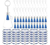 DKSooozs Cheerleader Gifts 24 Acrylic Cheer Key Chains with 24 Cheer Bracelets for Boys Girls Cheerleader Gifts Durable Easy Install