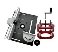 DKSooozs Plunge Base Router Lift W/Aluminum Router Table Insert Plate for 65Mm Diameter Motors Engraving Tool Black