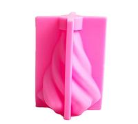 DKSooozs Rotating Cone Candle Mold Taper Candle Mold SPA Aromatherapy Gift Abrasive Wave Stripe Aromatherapy Candle Silicone Mould DIY Curved Columnar Plaster Resin Molds (L)