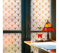 DKTIE Geometric Art Stained Glass Window Film Bathroom Window Privacy Film Frosted Glass Static Clings Non Adhesive with Installation Tools, Modern Home Improvement Style (S117, 35.4'' x 78.7'')