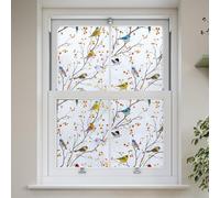 dktie Non-Adhesive Frosted Window Film, Decorative Bird Window Clings Vinyl, No Glue Static Cling Glass Film Removable for Room Décor, Bathroom, Kids Room, Bedroom 44.5 x 200 cm