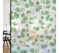 DKTIE Retro Leaves Pattern Two-Way Window Film Privacy Day and Night Window Privacy Film Decorative Stained Glass Window Clings for Birds (S222, 17.7" x 78.7")
