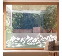 dktie Window Film Privacy Decorative Window Film White Mountain Pattern Opaque Frosted Glass Film Static Cling, No Glue, UV Protection, Privacy Protection, Anti-glare 44.5x200cm