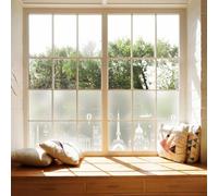 dktie Window Film Privacy Film Decorative Window Film White City Building Opaque Frosted Glass Film Electrostatic Adsorption, No Glue, Anti-ultraviolet, Privacy Protection, Anti-glare 44.5x200cm
