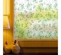 dktie Window Film Privacy Floral Patterned Static Cling Decorative Film Stained Glass Window Film Frosted Window Film Removable No-Glue Films Vinyl for Kitchen, Bathroom (05, 44.5x200cm)