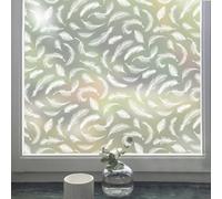 dktie Window Film Privacy Vinyl Frosted Window Film No-Glue Stained Glass Window Film Removable Feather Patterned Static Cling Films for Room Decor, Bathroom, Kids Room, Bedroom, Door 44.5X200CM 01