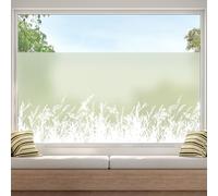 dktie Window Film Privacy Vinyl Frosted Window Film No-Glue Stained Glass Window Film Removable Plant Static Cling Films for Kitchen, Bathroom, Kids Room 90X200CM