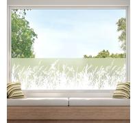 dktie Window Film Privacy Vinyl Frosted Window Film No-Glue Stained Glass Window Film Removable Plant Static Cling Films for Kitchen, Bathroom, Kids Room 44.5X200CM