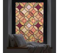 dktie Window Film Privacy Vinyl Non Adhesive Privacy Film Stained Glass Window Film for Bathroom Shower Door Heat Cotrol Anti UV 90x200cm