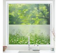 dktie Window Film Privacy Vinyl Stained Glass Window Film Frosted Window Film Removable Floral Static Cling No-Glue Films for Kitchen, Bathroom (05, 44.5x200cm)