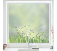 dktie Window Film Privacy Vinyl Stained Glass Window Film Frosted Window Film Removable Floral Static Cling No-Glue Films for Kitchen, Bathroom (04, 90x200cm)