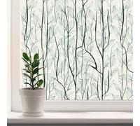 dktie Window Privacy Film Static Cling Window Film No-Glue Frosted Window Film Plants Window Stickers, for Home, Bathroom, Kids Room, Bedroom (90 x 200cm)