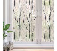 dktie Window Privacy Film Static Cling Window Film No-Glue Frosted Window Film Plants Window Stickers, for Home, Bathroom, Kids Room, Bedroom (Multicolor 02, 44.5x200cm)