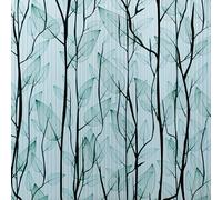 dktie Window Privacy Film Static Cling Window Film No-Glue Frosted Window Film Plants Window Stickers, for Home, Bathroom, Kids Room, Bedroom (More Vivid & Stripes, 44.5x200cm)