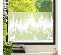 DKTIE Window Privacy Film White Window Film Forest Window clings Non-Adhesive Reusable Decoration for Room (01, 44.5x200cm)