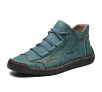 Dktoberfest Men's Traditional Casual Shoes Handmade High End Driving Boots Slip On For Travel Outdoor Activities, Green, 8 UK