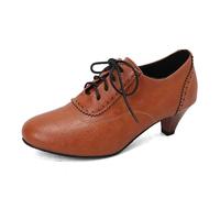 Dktoberfest Women's Europe The United States Foreign Trade In Spring Summer Deep Mouth Tied With Solid Colour Shoes Retro Flowers Women Shoes, yellow, 10 UK